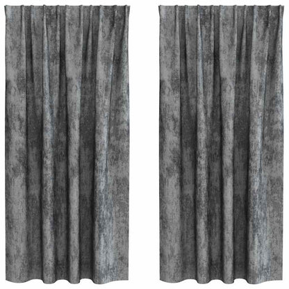 Tende in Velluto con tende 2 pcs Grigio 175 x 140 cm Velluto | homemem39