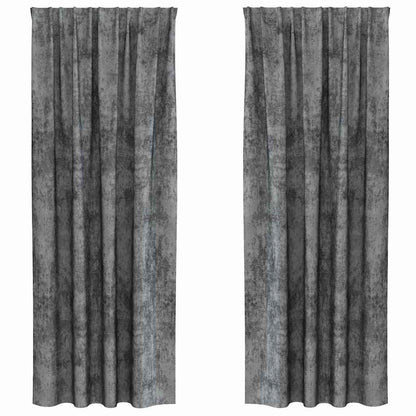 Tende in Velluto con tende 2 pcs Grigio 225 x 140 cm Velluto | homemem39
