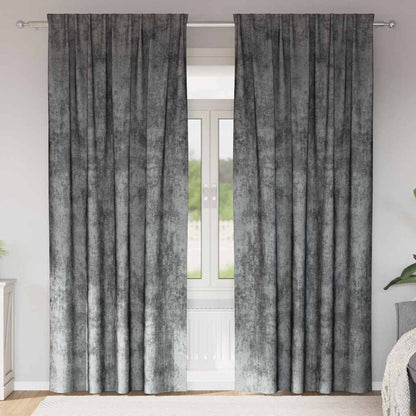 Tende in Velluto con tende 2 pcs Grigio 260 x 140 cm Velluto | homemem39