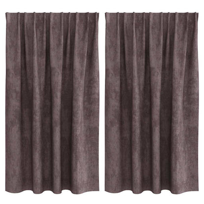 Tende in Velluto con tende 2 pcs Marrone 140 x 140 cm Velluto | homemem39