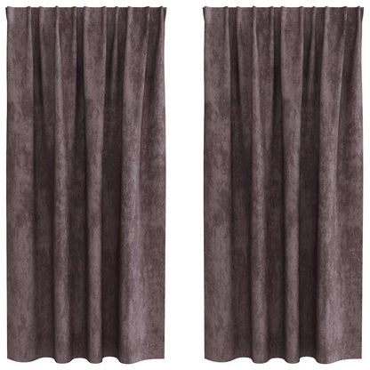 Tende in Velluto con tende 2 pcs Marrone 175 x 140 cm Velluto | homemem39
