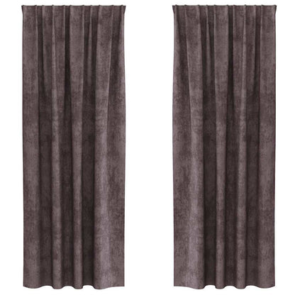 Tende in Velluto con tende 2 pcs Marrone 225 x 140 cm Velluto | homemem39