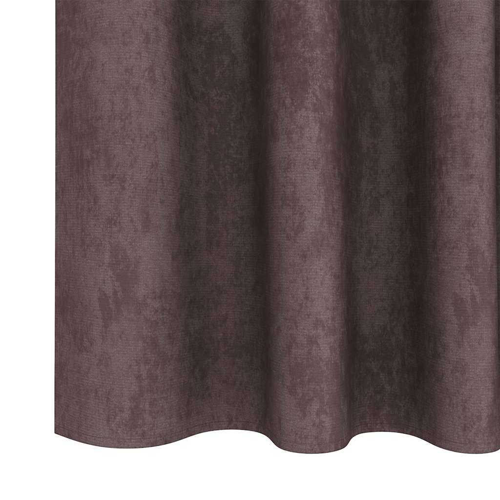 Tende in Velluto con tende 2 pcs Marrone 260 x 140 cm Velluto | homemem39
