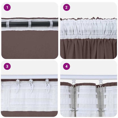 Tende in Velluto con tende 2 pcs Marrone 260 x 140 cm Velluto | homemem39