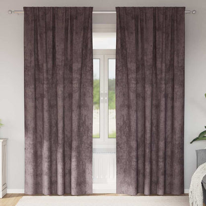 Tende in Velluto con tende 2 pcs Marrone 260 x 140 cm Velluto | homemem39