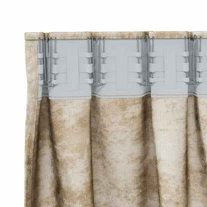 Tende in Velluto con tende 2 pcs Crema 260 x 140 cm Velluto | homemem39