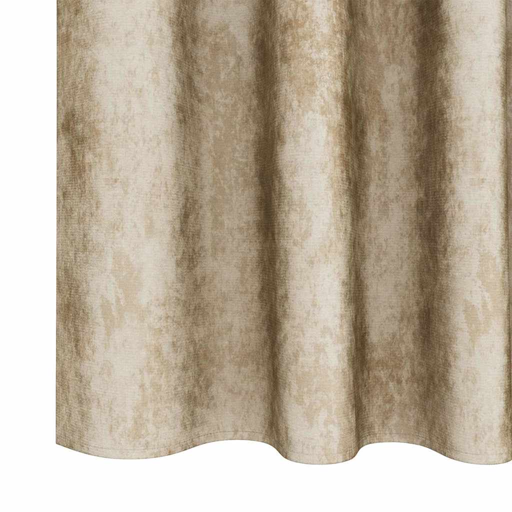 Tende in Velluto con tende 2 pcs Crema 260 x 140 cm Velluto | homemem39