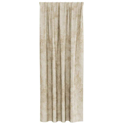 Tende in Velluto con tende 2 pcs Crema 260 x 140 cm Velluto | homemem39