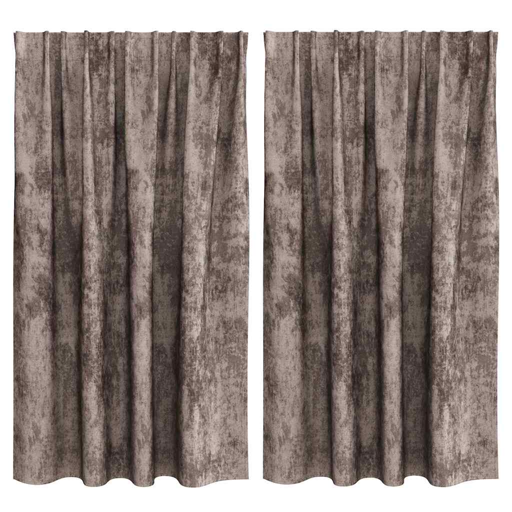 Tende in Velluto 2 pcs Cappuccino 140 x 140 cm Velluto | homemem39
