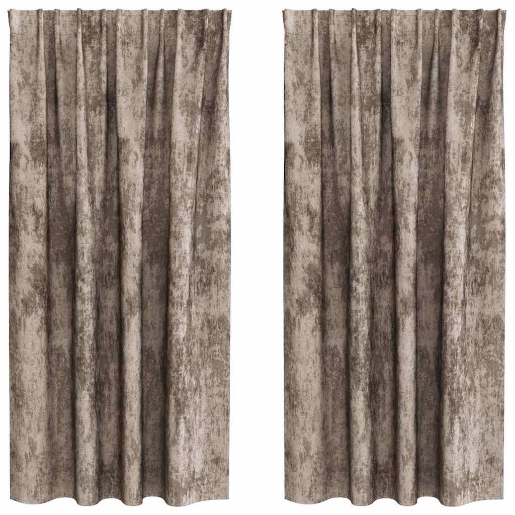 Tende in Velluto 2 pcs Cappuccino 175 x 140 cm Velluto | homemem39