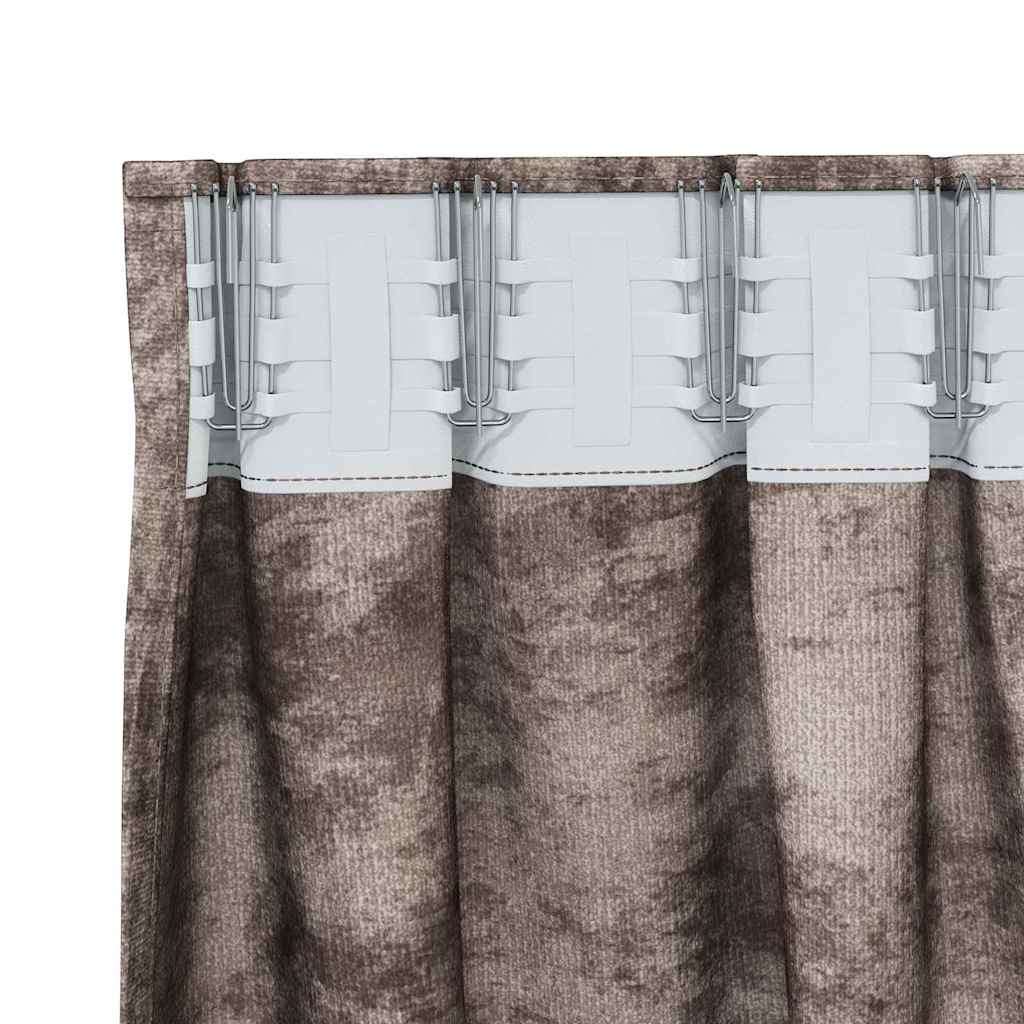 Tende in Velluto 2 pcs Cappuccino 225 x 140 cm Velluto | homemem39