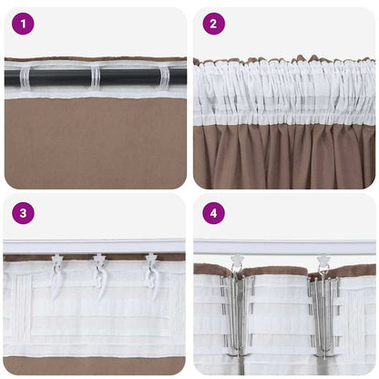 Tende in Velluto 2 pcs Cappuccino 225 x 140 cm Velluto | homemem39