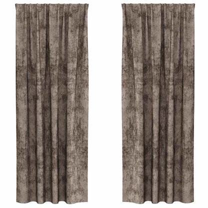 Tende in Velluto 2 pcs Cappuccino 225 x 140 cm Velluto | homemem39