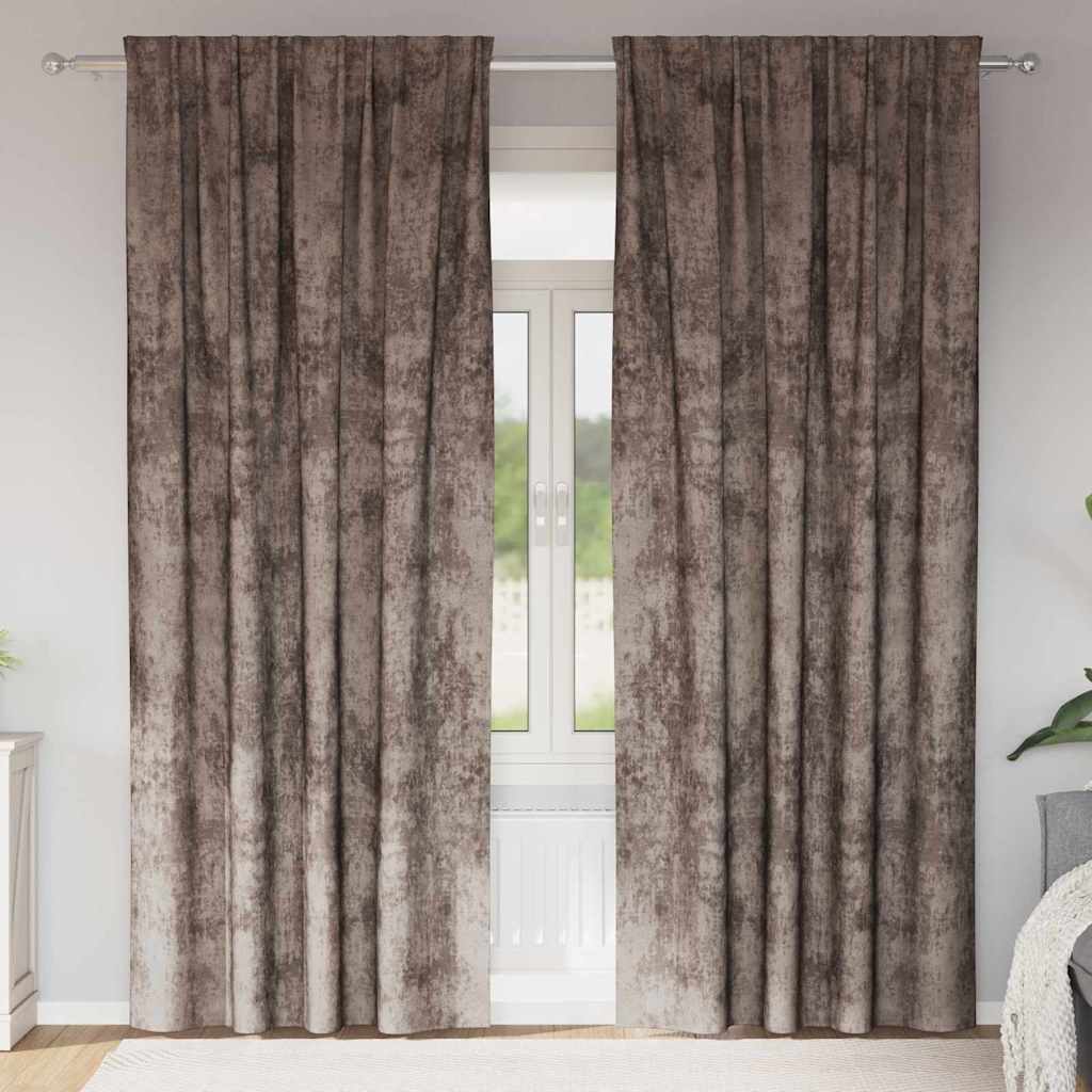 Tende in Velluto 2 pcs Cappuccino 245 x 140 cm Velluto | homemem39