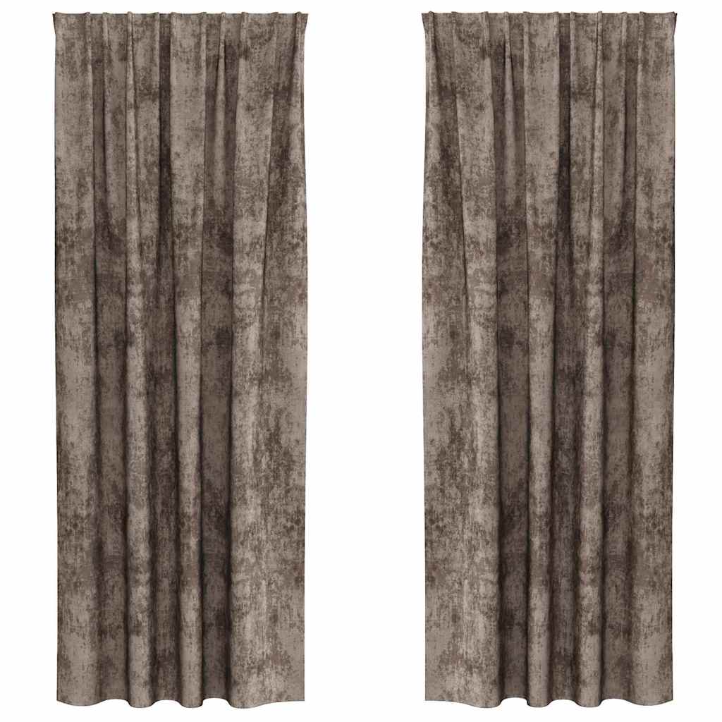 Tende in Velluto 2 pcs Cappuccino 260 x 140 cm Velluto | homemem39