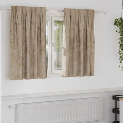Tende in Velluto con tende 2 pcs Champagne 140 x 140 cm Velluto | homemem39