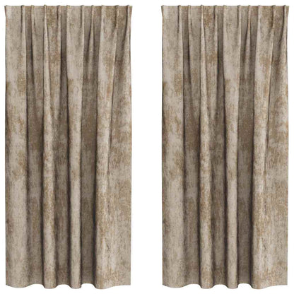 Tende in Velluto con tende 2 pcs Champagne 175 x 140 cm Velluto | homemem39