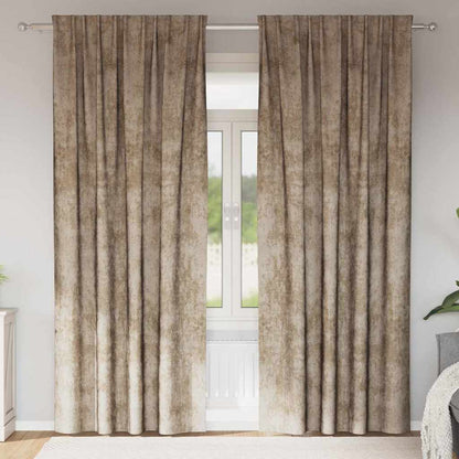 Tende in Velluto con tende 2 pcs Champagne 225 x 140 cm Velluto | homemem39
