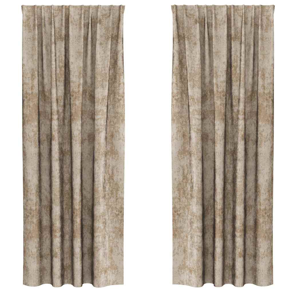 Tende in Velluto con tende 2 pcs Champagne 225 x 140 cm Velluto | homemem39