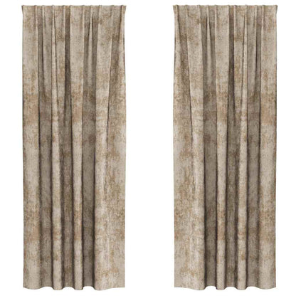 Tende in Velluto con tende 2 pcs Champagne 260 x 140 cm Velluto | homemem39