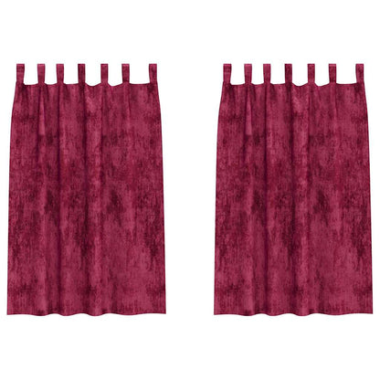 Tende in Velluto 2 pcs Rosso vino 175 x 140 cm Velluto | homemem39