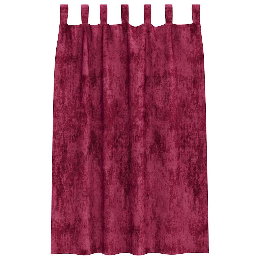 Tende in Velluto 2 pcs Rosso vino 175 x 140 cm Velluto | homemem39