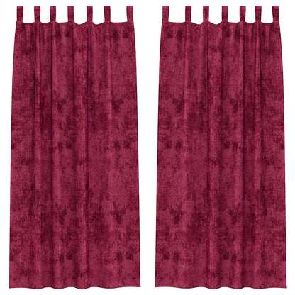 Tende in Velluto 2 pcs Rosso vino 245 x 140 cm Velluto | homemem39