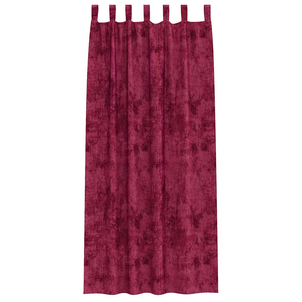 Tende in Velluto 2 pcs Rosso vino 245 x 140 cm Velluto | homemem39