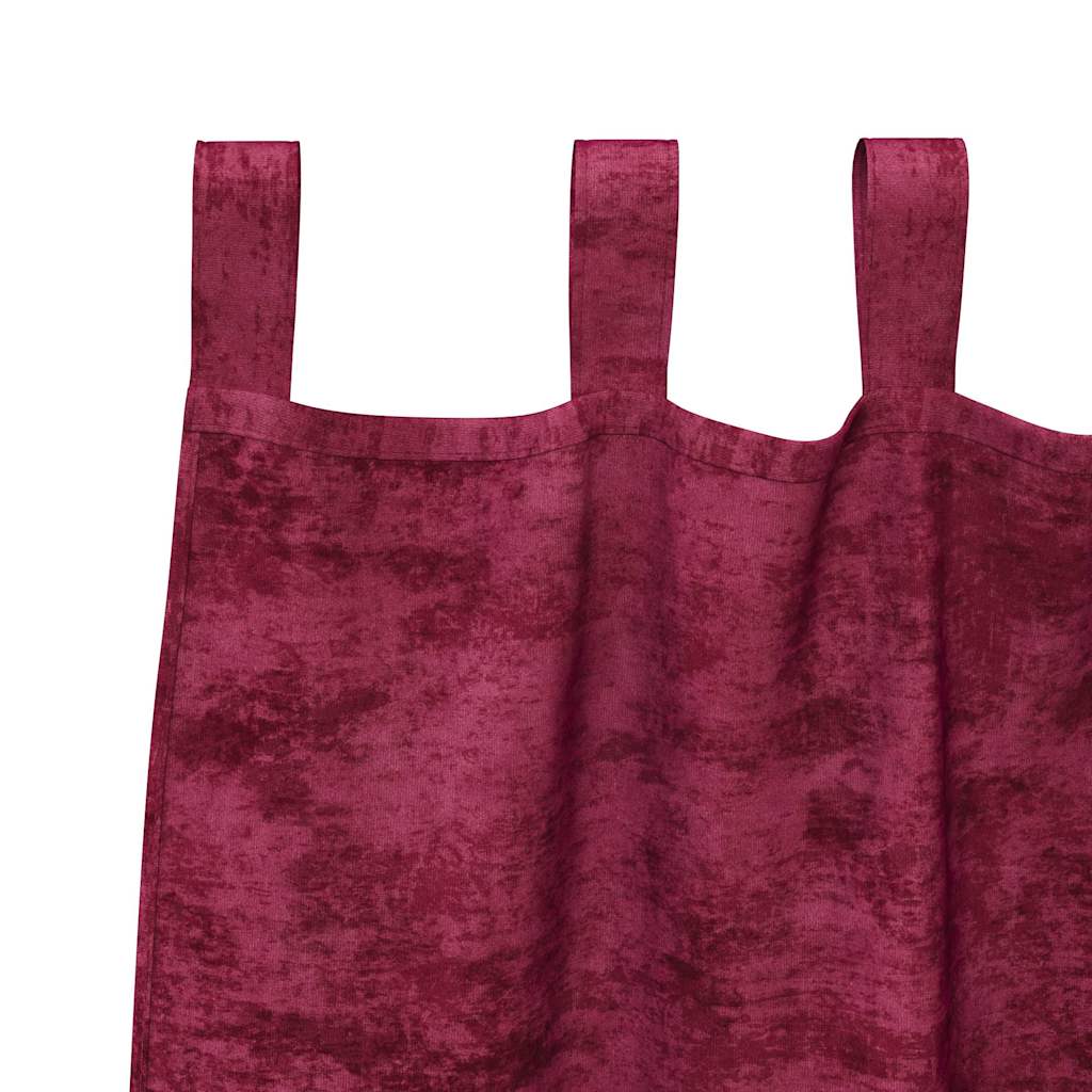 Tende in Velluto 2 pcs Rosso vino 260 x 140 cm Velluto | homemem39