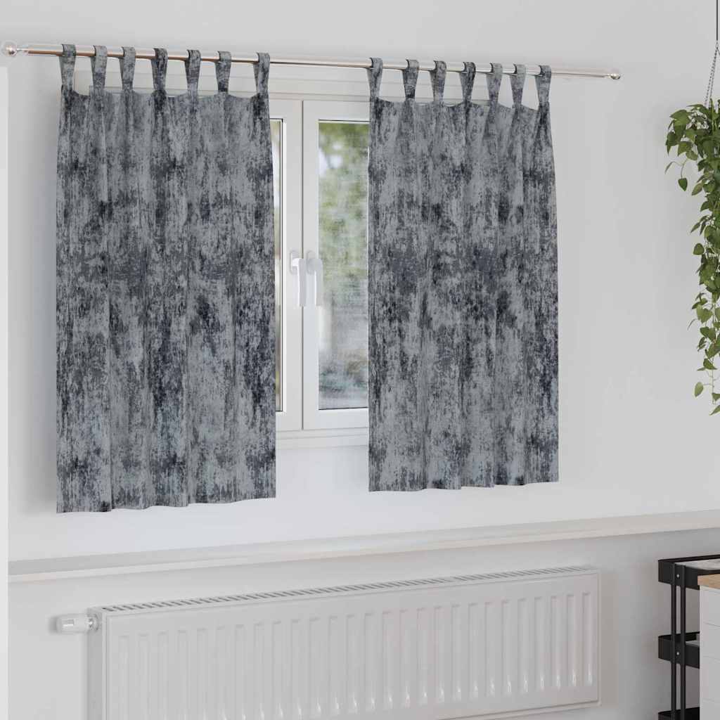Tende in Velluto 2 pcs Grigio Argento 140 x 140 cm Velluto | homemem39
