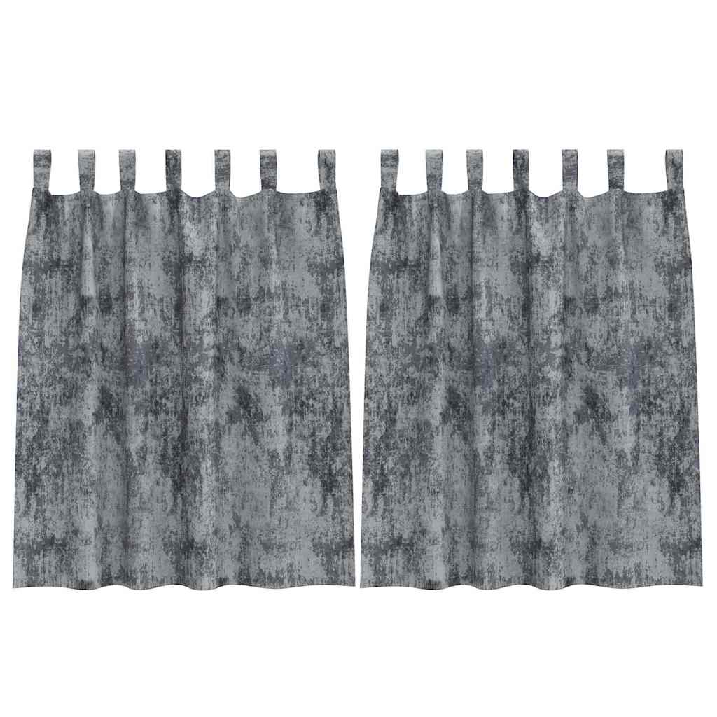 Tende in Velluto 2 pcs Grigio Argento 140 x 140 cm Velluto | homemem39