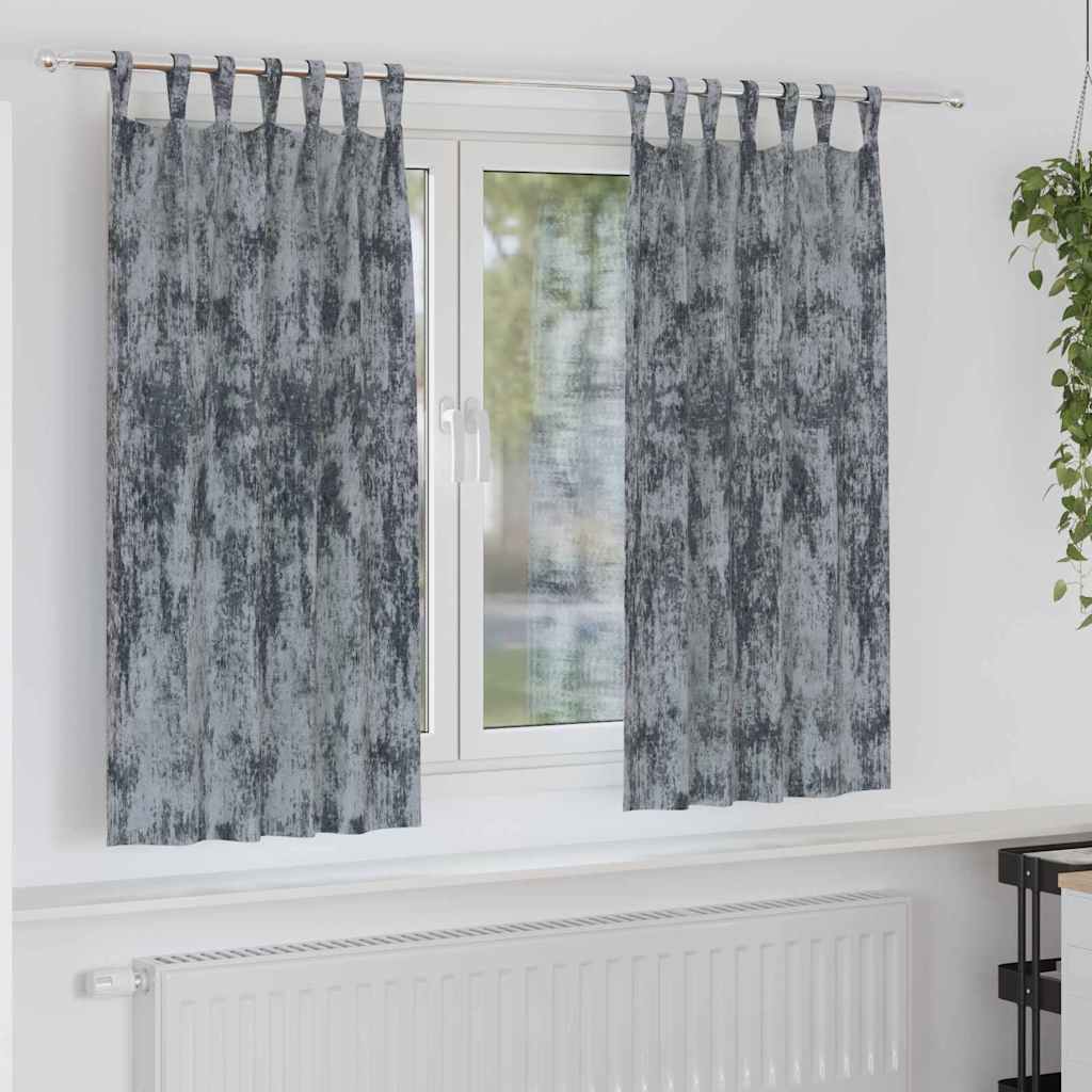 Tende in Velluto 2 pcs Grigio Argento 175 x 140 cm Velluto | homemem39