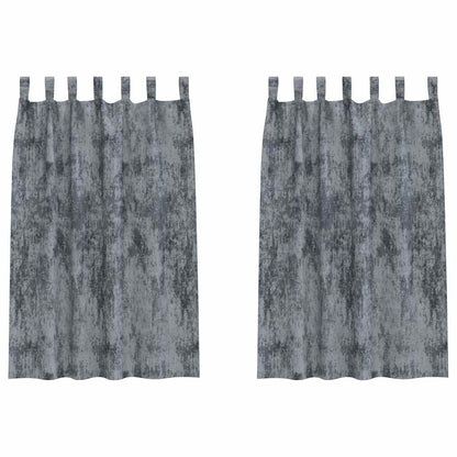 Tende in Velluto 2 pcs Grigio Argento 175 x 140 cm Velluto | homemem39