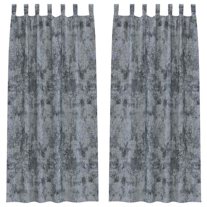 Tende in Velluto 2 pcs Grigio Argento 225 x 140 cm Velluto | homemem39