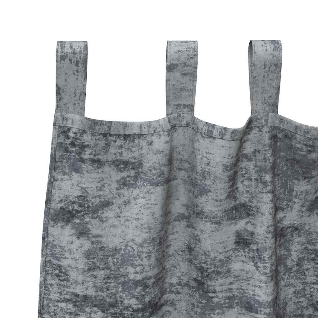 Tende in Velluto 2 pcs Grigio Argento 245 x 140 cm Velluto | homemem39