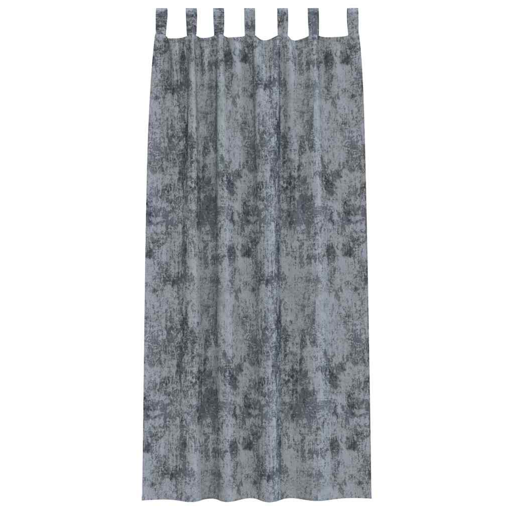 Tende in Velluto 2 pcs Grigio Argento 245 x 140 cm Velluto | homemem39