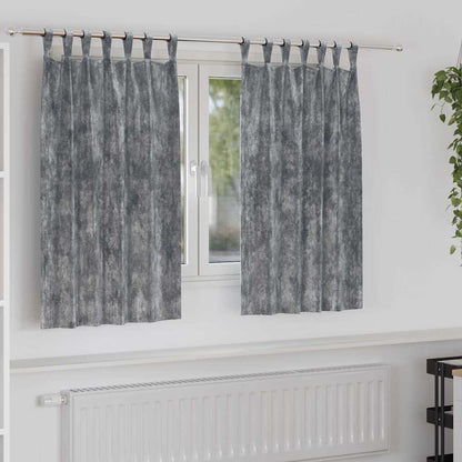 Tende in Velluto con tende 2 pcs Grigio 140 x 140 cm Velluto | homemem39