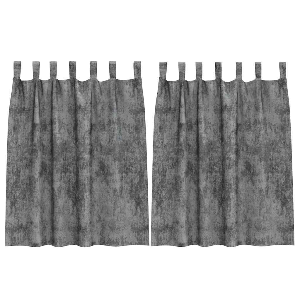 Tende in Velluto con tende 2 pcs Grigio 140 x 140 cm Velluto | homemem39