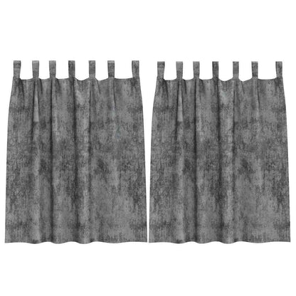 Tende in Velluto con tende 2 pcs Grigio 140 x 140 cm Velluto | homemem39