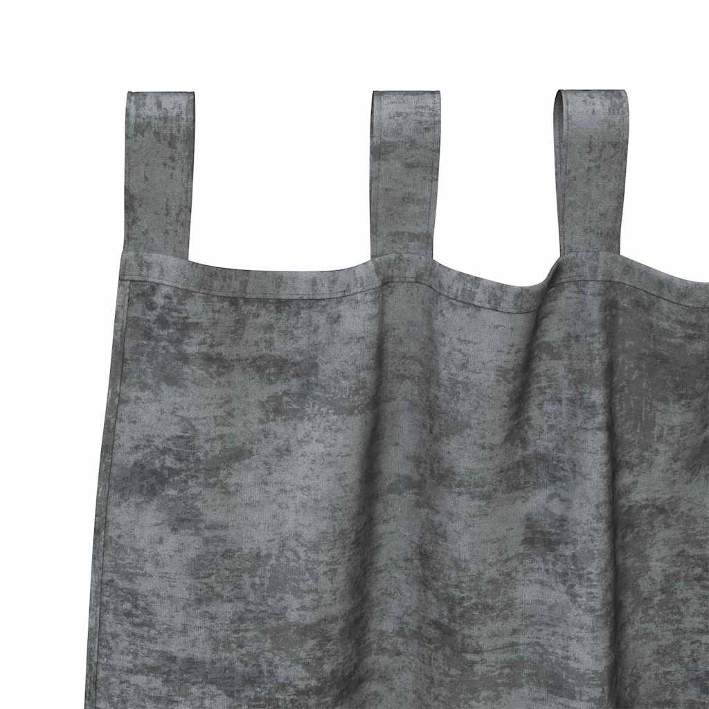 Tende in Velluto con tende 2 pcs Grigio 175 x 140 cm Velluto | homemem39
