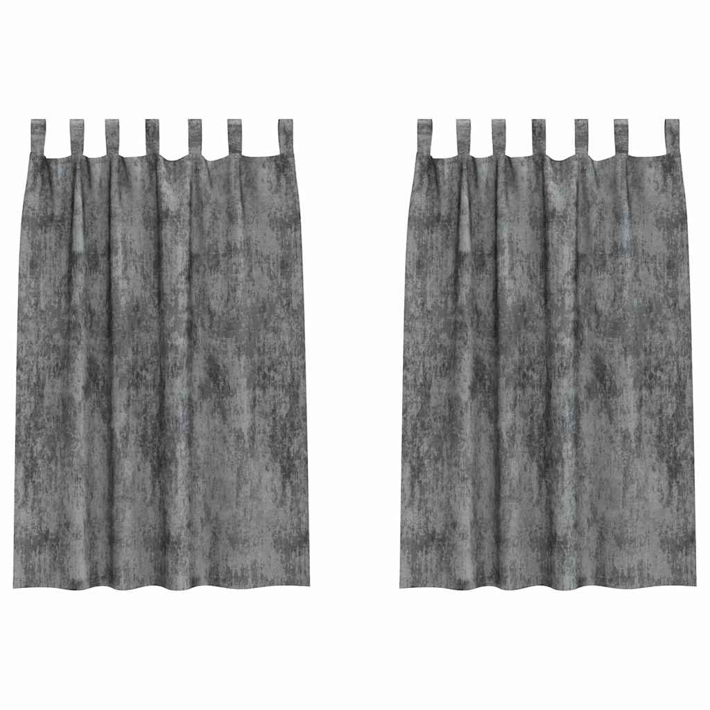 Tende in Velluto con tende 2 pcs Grigio 175 x 140 cm Velluto | homemem39