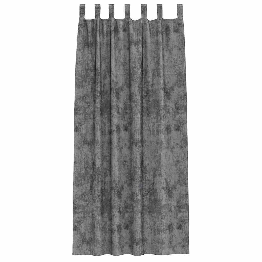 Tende in Velluto con tende 2 pcs Grigio 225 x 140 cm Velluto | homemem39