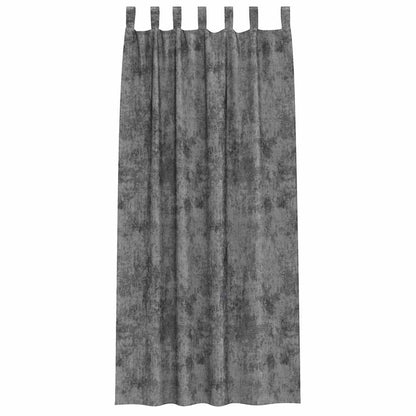 Tende in Velluto con tende 2 pcs Grigio 225 x 140 cm Velluto | homemem39
