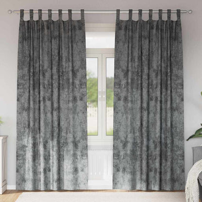 Tende in Velluto con tende 2 pcs Grigio 245 x 140 cm Velluto | homemem39