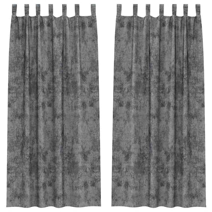 Tende in Velluto con tende 2 pcs Grigio 260 x 140 cm Velluto | homemem39