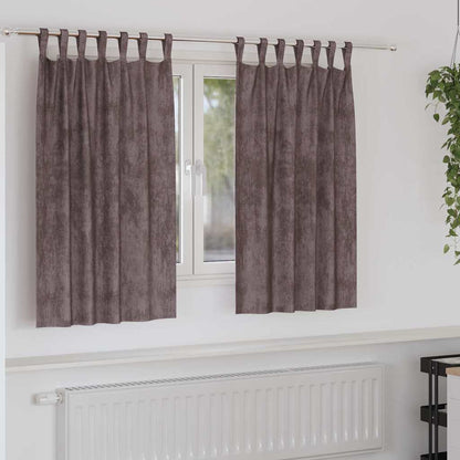 Tende in Velluto con tende 2 pcs Marrone 140 x 140 cm Velluto | homemem39