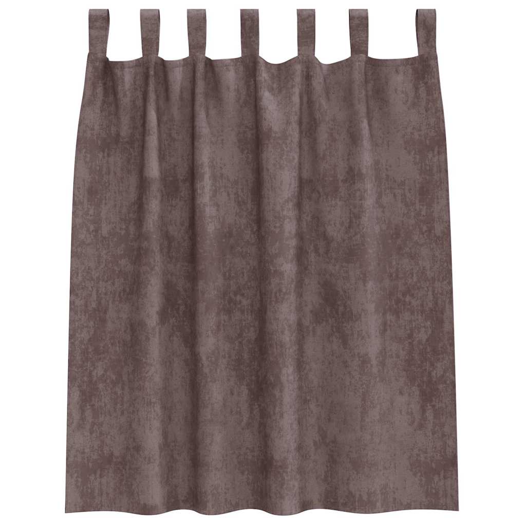 Tende in Velluto con tende 2 pcs Marrone 140 x 140 cm Velluto | homemem39