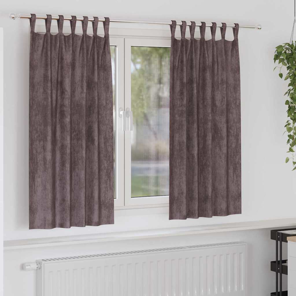 Tende in Velluto con tende 2 pcs Marrone 175 x 140 cm Velluto | homemem39