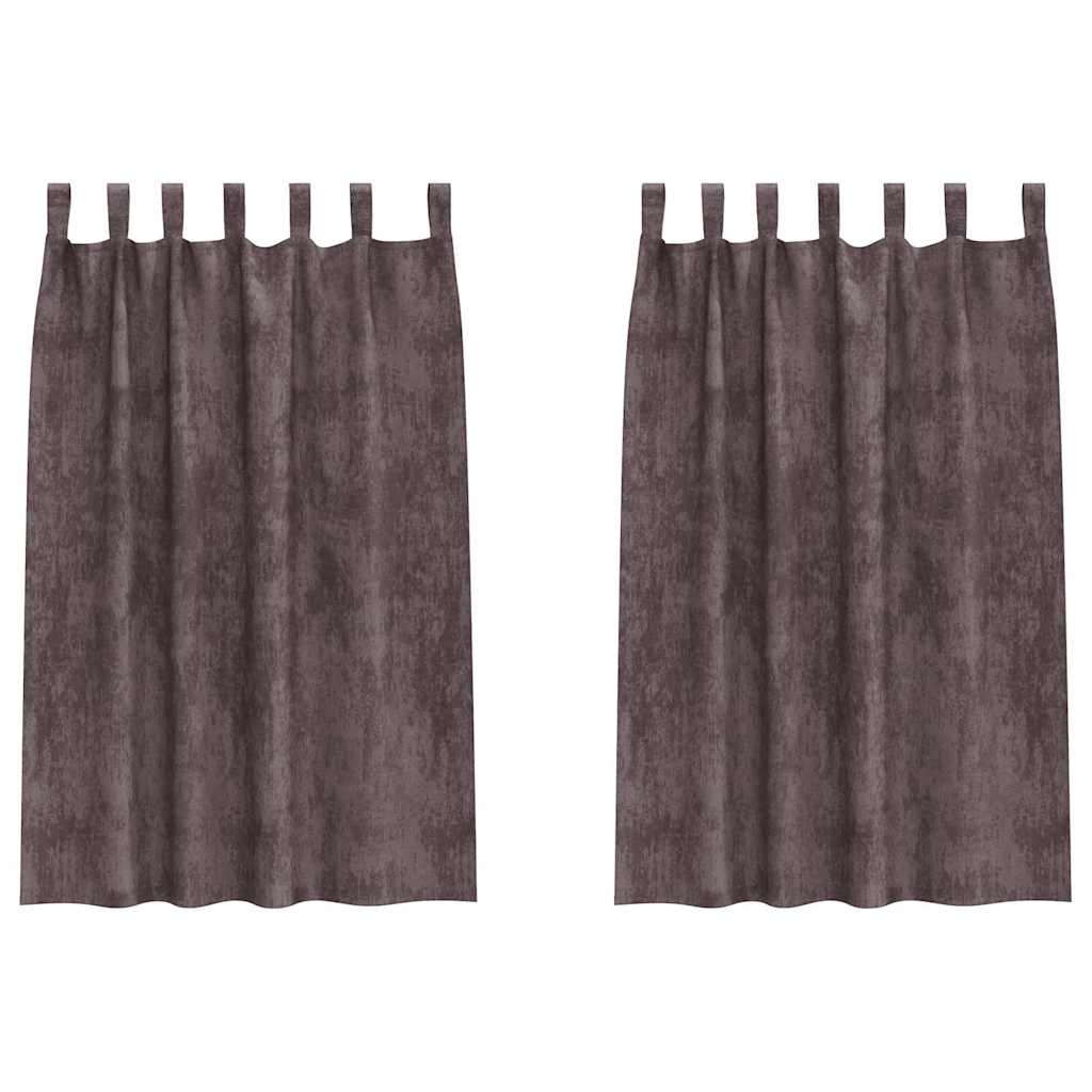 Tende in Velluto con tende 2 pcs Marrone 175 x 140 cm Velluto | homemem39