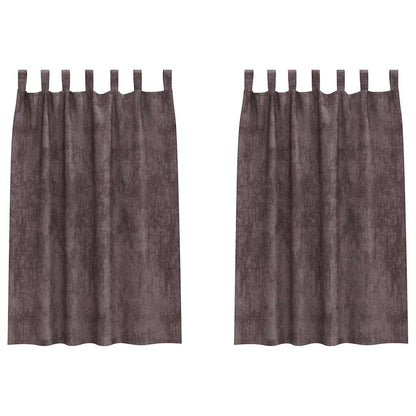 Tende in Velluto con tende 2 pcs Marrone 175 x 140 cm Velluto | homemem39
